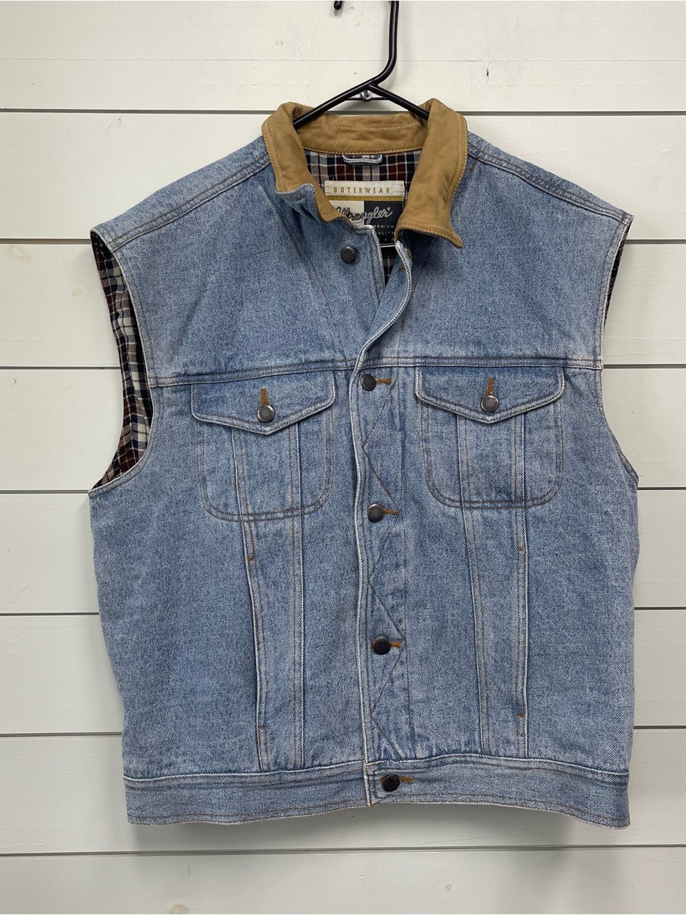Wrangler vintage jean vest button up men's size XL